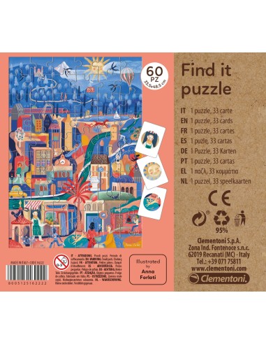 Clementoni Find it puzzle  Winter Puzzle di contorno 60 pz Mondo