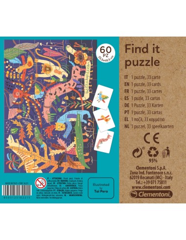 Clementoni Find it puzzle - Bungle in the jungle 33 pz Animali