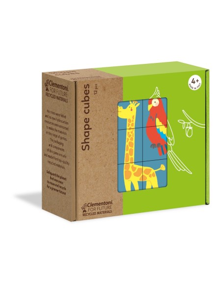 Clementoni Shape Cubes  Animals Puzzle a blocchi 6 pz Animali