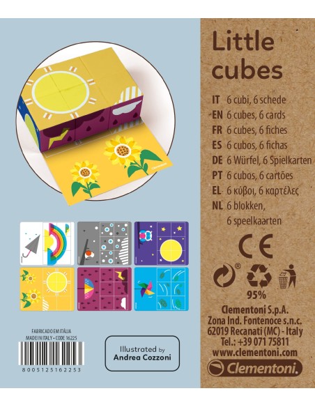 Clementoni Little Cubes Puzzle a blocchi 6 pz Arte Clementoni Little Cubes Puzzle a blocchi 6 pz Arte