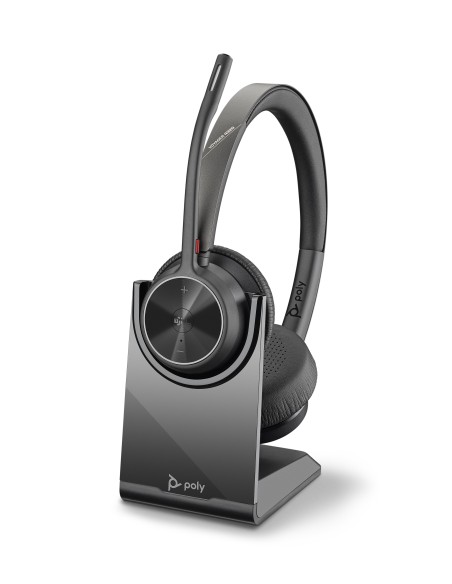 POLY Voyager 4320 UC Auricolare Wireless A Padiglione Ufficio USB tipo-C Bluetooth Base di ricarica Nero