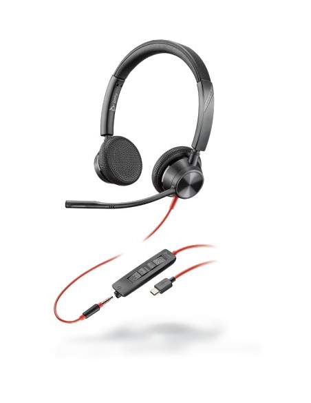 POLY 3325 Auricolare Cablato A Padiglione Musica e Chiamate USB tipo-C Nero