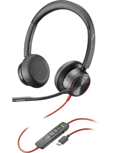 POLY Blackwire 8225 Auricolare Cablato A Padiglione Ufficio USB tipo-C Nero