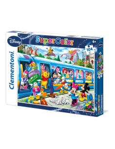 Clementoni Disney train Puzzle di contorno 104 pz Cartoni