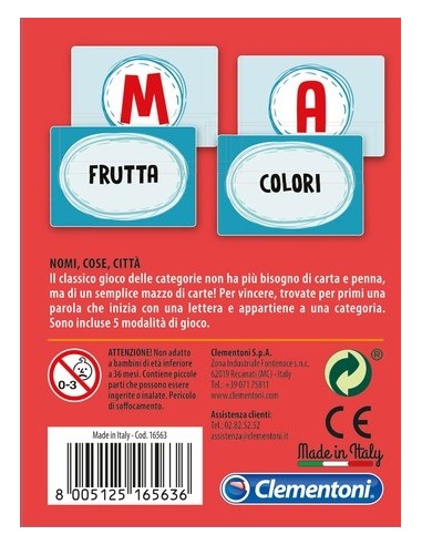 Clementoni Nomi, Cose, Città