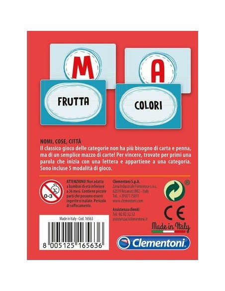 Clementoni Nomi, Cose, Città