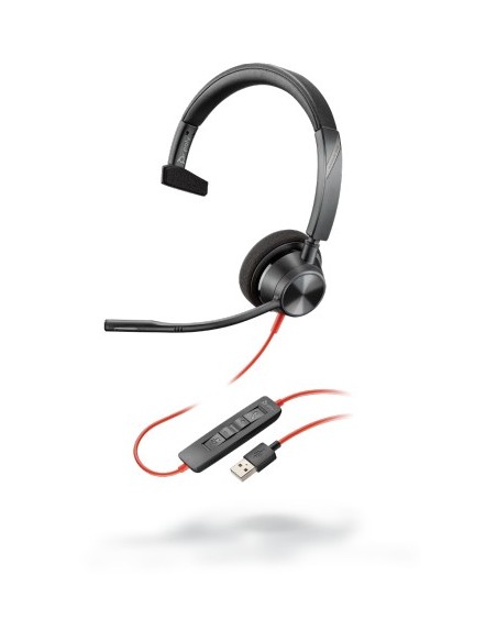 POLY 3310 Auricolare Cablato A Padiglione Musica e Chiamate USB tipo A Nero