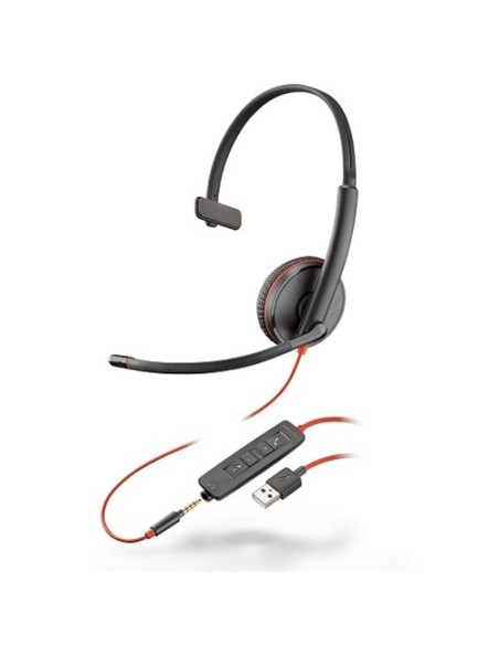 POLY Blackwire 3215 Auricolare Cablato A Padiglione Musica e Chiamate USB tipo A Nero