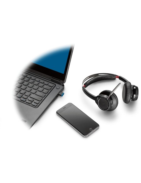 POLY Voyager Focus UC B825 Auricolare Wireless A Padiglione Ufficio Bluetooth Nero