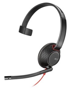 POLY Blackwire 5210 Auricolare Cablato A Padiglione Musica e Chiamate USB tipo A Nero, Rosso