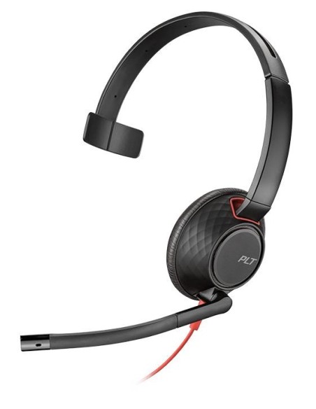 POLY Blackwire 5210 Auricolare Cablato A Padiglione Musica e Chiamate USB tipo A Nero, Rosso
