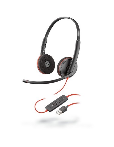 POLY Blackwire 3220 Auricolare Cablato A Padiglione Musica e Chiamate USB tipo A Nero