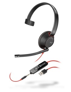 POLY Blackwire 5210 Auricolare Cablato A Padiglione Ufficio USB tipo A Nero