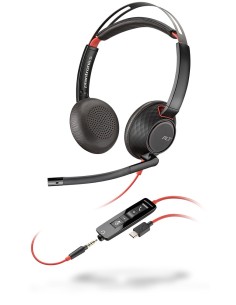 POLY Blackwire 5220 Auricolare Cablato A Padiglione Ufficio USB tipo-C Nero