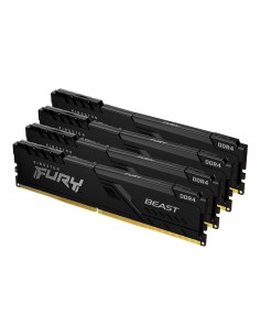 Kingston Technology FURY 64GB 3200MT s DDR4 CL16 DIMM (Kit da 4) 1Gx8 Beast Black