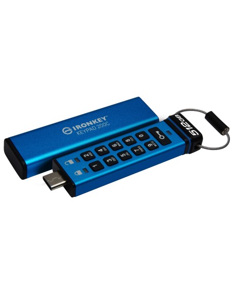 Kingston Technology IronKey Keypad 200C USB-C da 512 GB, FIPS 140-3 livello 3 (in fase di approvazione) AES-256