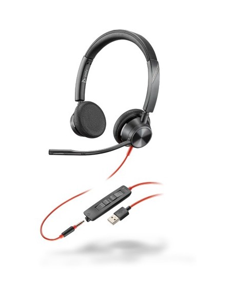POLY 3325 Auricolare Cablato A Padiglione Musica e Chiamate USB tipo A Nero