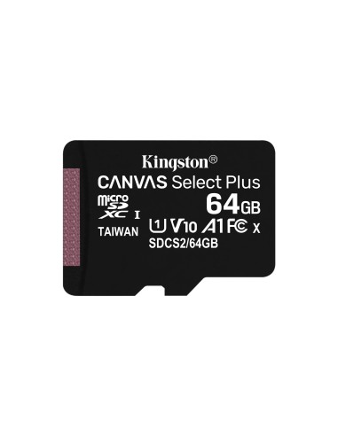 Kingston Technology Scheda micSDXC Canvas Select Plus 100R A1 C10 da 64GB confezione doppia + adattatore singolo