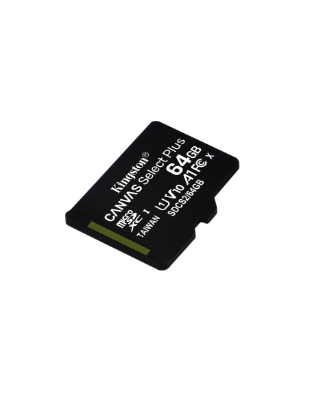 Kingston Technology Scheda micSDXC Canvas Select Plus 100R A1 C10 da 64GB confezione doppia + adattatore singolo