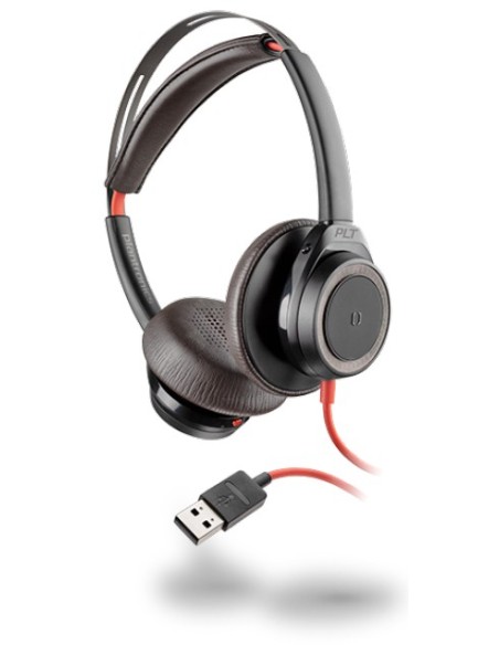 POLY Blackwire 7225 Auricolare Cablato A Padiglione Musica e Chiamate USB tipo A Nero, Rosso