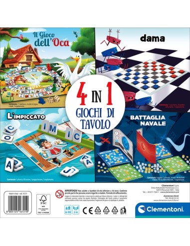 Clementoni 4 in 1 Giochi Da Tavolo
