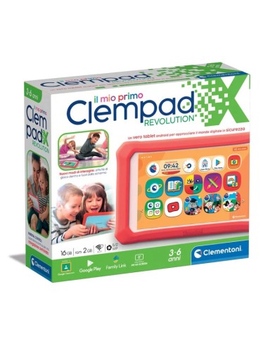 Clementoni Il Mio Primo Clempad Revolution 16 GB Wi-Fi Rosso, Bianco