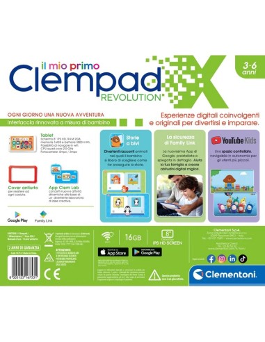 Clementoni Il Mio Primo Clempad Revolution 16 GB Wi-Fi Rosso, Bianco
