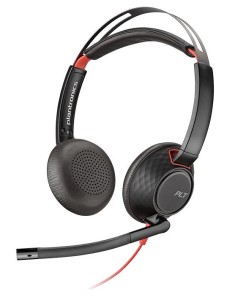 POLY Blackwire 5220 Auricolare Cablato A Padiglione Musica e Chiamate USB tipo A Nero, Rosso