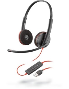 POLY Blackwire C3220 Auricolare Cablato A Padiglione Musica e Chiamate USB tipo A Nero, Rosso