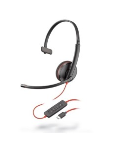 POLY Blackwire 3210 Auricolare Cablato A Padiglione Musica e Chiamate USB tipo-C Nero