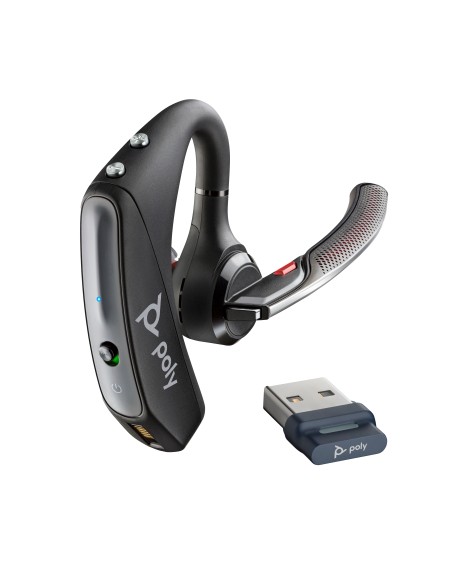 POLY Voyager 5200 Auricolare Wireless A clip Car Home office Bluetooth Base di ricarica Nero