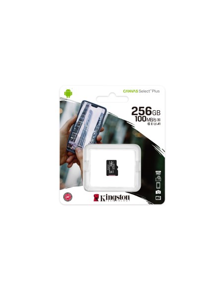 Kingston Technology Scheda micSDXC Canvas Select Plus 100R A1 C10 da 256GB confezione singola senza adattatore