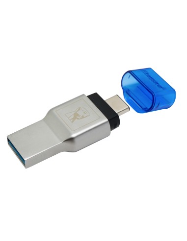 Kingston Technology MobileLite Duo 3C lettore di schede USB 3.2 Gen 1 (3.1 Gen 1) Type-A Type-C Blu, Argento