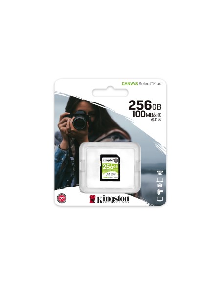 Kingston Technology Scheda SDXC Canvas Select Plus 100R C10 UHS-I U3 V30 da 256GB