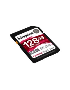 Kingston Technology 128GB Canvas React Plus SDXC UHS-II 300R 260W U3 V90 for Full HD 4K 8K 2
