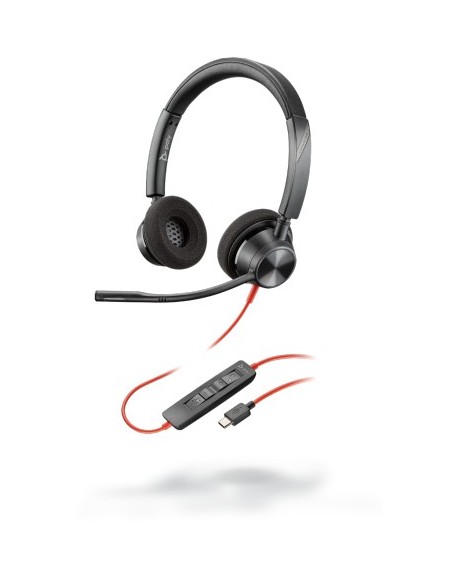POLY Blackwire 3320 Auricolare Cablato A Padiglione Ufficio USB tipo-C Nero