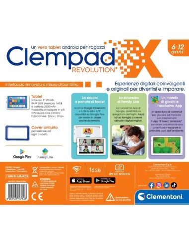 Clementoni Clempad X Revolution 16 GB Wi-Fi Bianco