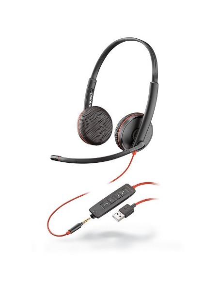 POLY Blackwire 3225 Auricolare Cablato A Padiglione Musica e Chiamate USB tipo A Nero