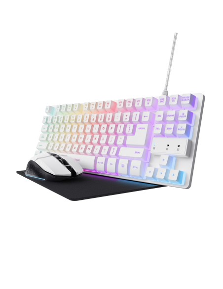 Trust GXT 794W tastiera Mouse incluso USB QWERTY Italiano Bianco