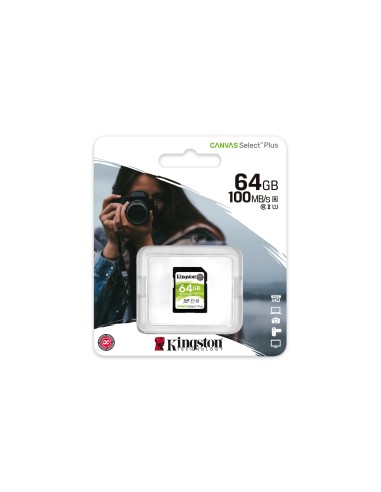 Kingston Technology Scheda SDXC Canvas Select Plus 100R C10 UHS-I U1 V10 da 64GB