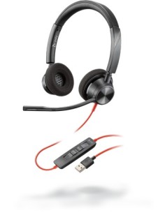 POLY 3320 Auricolare Cablato A Padiglione Musica e Chiamate USB tipo A Nero