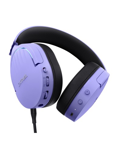 Trust GXT 491P FAYZO Auricolare Con cavo e senza cavo A Padiglione Giocare USB tipo A Bluetooth Nero, Viola