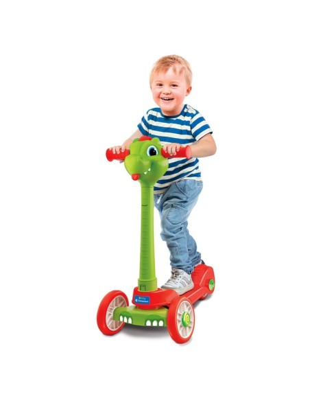 Baby Dragon Push Scooter Bambini Monopattino a tre ruote Verde, Multicolore, Rosso