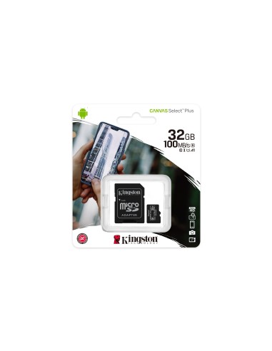 Kingston Technology Scheda micSDHC Canvas Select Plus 100R A1 C10 da 32GB + adattatore