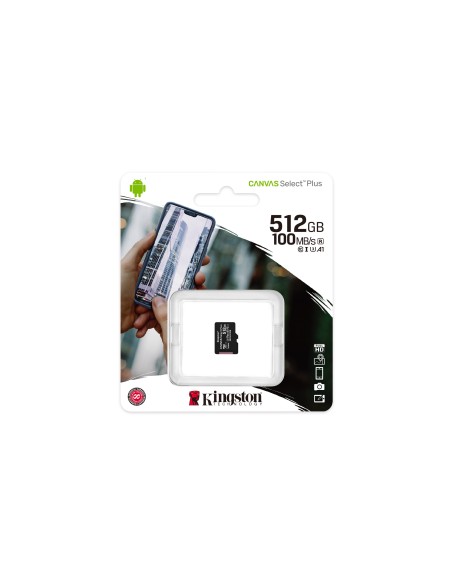 Kingston Technology Scheda micSDXC Canvas Select Plus 100R A1 C10 da 512GB confezione singola senza adattatore