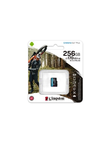 Kingston Technology Scheda microSDXC Canvas Go Plus 170R A2 U3 V30 da 256GB confezione singola senza adattatore