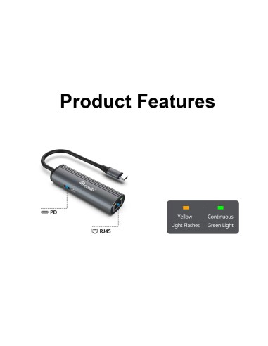 Equip 133486 replicatore di porte e docking station per laptop USB tipo-C Nero, Grigio