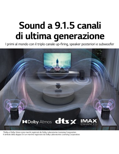 LG Soundbar S95QR 810W 9.1.5 canali, Meridian, Dolby Atmos, NOVITÀ 2022
