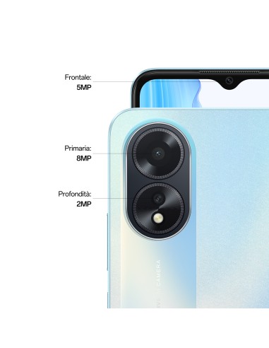 OPPO A18 4G Smartphone, AI Doppia fotocamera 8+2MP, Selfie 5MP, Display 6.56” 90HZ LCD HD+, 5000mAh, RAM 4GB (Esp