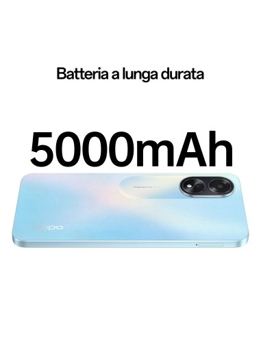 OPPO A18 4G Smartphone, AI Doppia fotocamera 8+2MP, Selfie 5MP, Display 6.56” 90HZ LCD HD+, 5000mAh, RAM 4GB (Esp